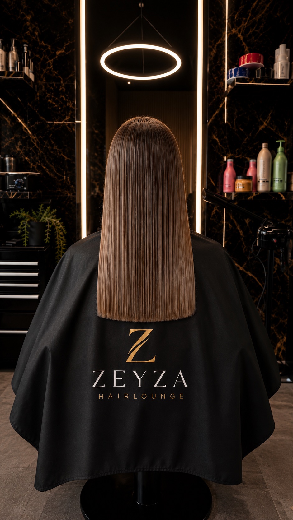 Dames knipbehandeling met lange rechte coupe bij Zeyza Hairlounge